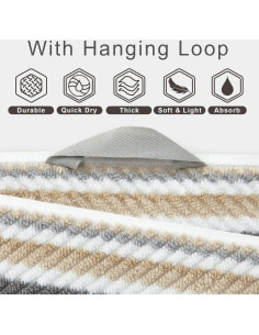 Juego de Toallas de Algodón VOOVA & MOVAS 3 Piezas Rayadas 2