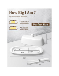 Plato de Mantequilla Yedio de Porcelana con Tapa 19.69 cm 2