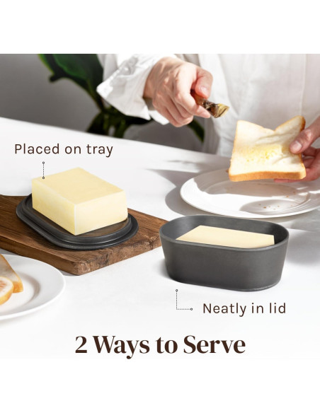 Plato de Mantequilla Grande Cooler Kitchen Gris con Tapa