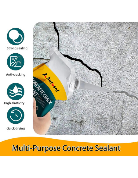 Relleno de Grietas de Concreto Autosel 1 kg - Secado Rápido, Impermeable