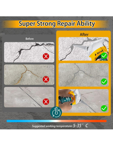 Relleno de Grietas de Concreto Autosel 1 kg - Secado Rápido, Impermeable