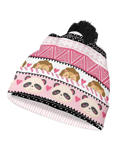 Gorro de Invierno Unisex Niños Pompon Lana Cálido 22 cm