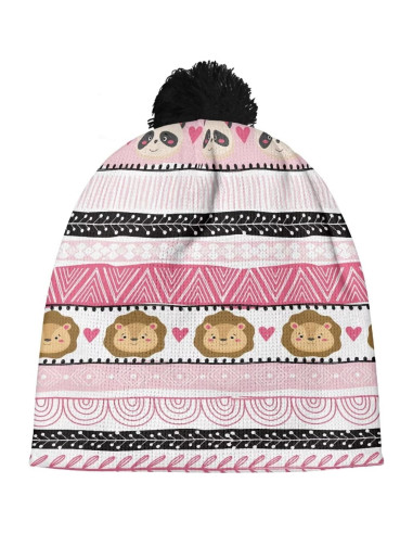 Gorro de Invierno Unisex Niños Pompon Lana Cálido 22 cm