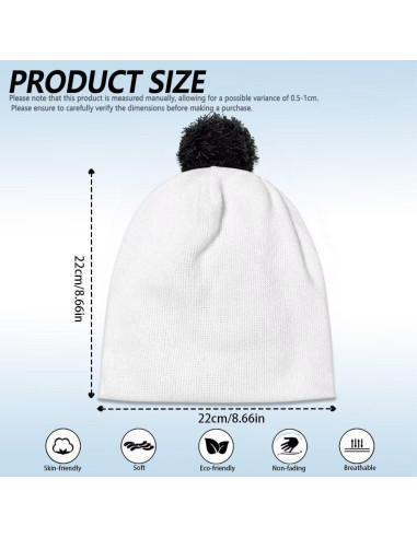 Gorro de Invierno Unisex Niños Pompon Lana Cálido 22 cm