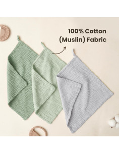 Toallitas de Muselina para Bebés Konssy - 10 Unidades 100% Algodón 2