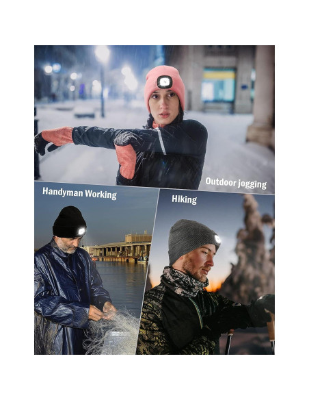Gorro LED Unisex MELASA con Luz Recargable USB - Invierno