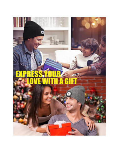 Gorro LED Unisex MELASA con Luz Recargable USB - Invierno