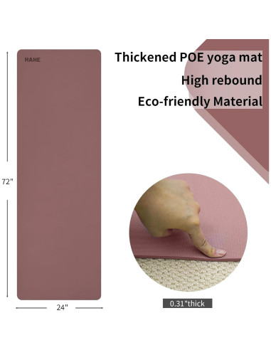 Esterilla de Yoga Antideslizante HAHE 183x61cm 8mm Rosa