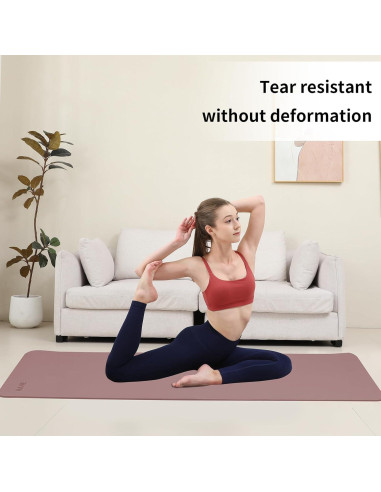 Esterilla de Yoga Antideslizante HAHE 183x61cm 8mm Rosa