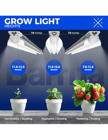 Luces de Cultivo Barrina T8 2FT 5000K Espectro Completo 144W