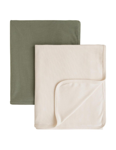 Manta de Bebé Konssy 2 Piezas Suave 83.82x106.68 cm Beige Salvia