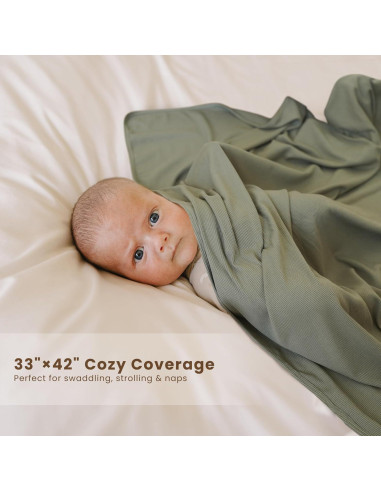 Manta de Bebé Konssy 2 Piezas Suave 83.82x106.68 cm Beige Salvia