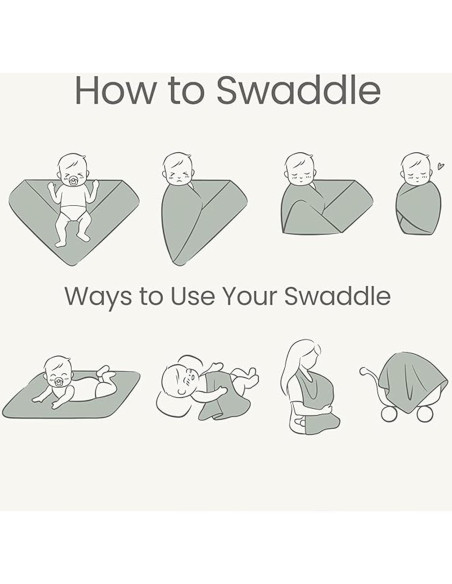 Manta de Bebé Konssy 2 Piezas Suave 83.82x106.68 cm Beige Salvia