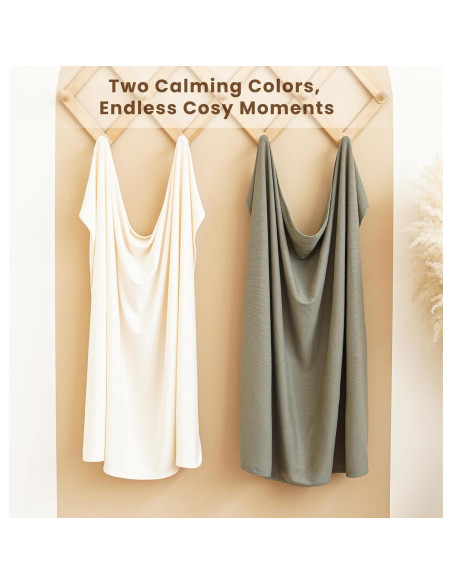 Manta de Bebé Konssy 2 Piezas Suave 83.82x106.68 cm Beige Salvia