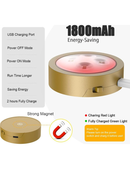 Luces LED Recargables EUIOKUN para Arte en Pared, 2 Paquete