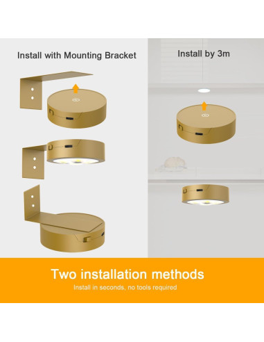 Luces LED Recargables EUIOKUN para Arte en Pared, 2 Paquete