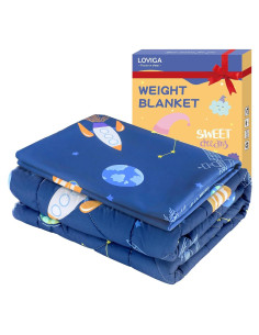 Manta con peso LOYIGA 1.36kg 121.92x91.44cm Azul Reversible