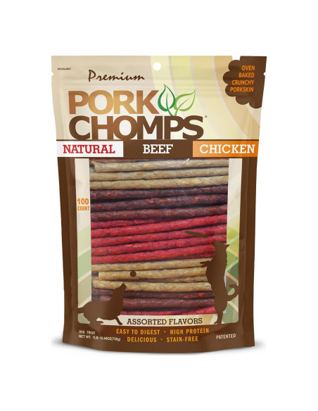 Palitos Munchy Pork Chomps 100 Unidades 5 Pulgadas Sabores Variados