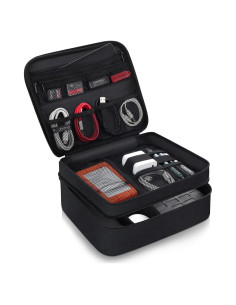 Organizador de Viaje Electrónico Smof Grande Negro 3 Capas