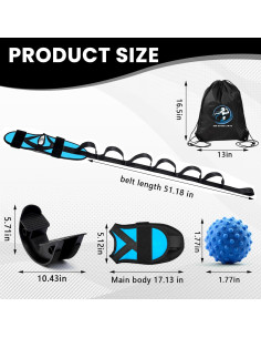 Estirador de pies y pantorrillas JIURUN con correa y pelota 2