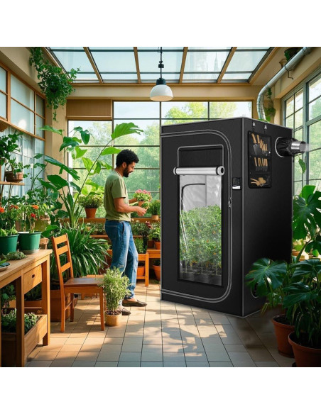 Carpa de Cultivo Interior SNIGJAT 120x120x203 cm con Mylar