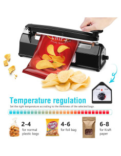 Sellador de Bolsas de Calor Manual METRONIC 8" Negro 300W 2