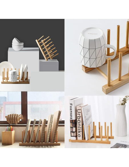 Estante de Platos de Bambú INNERNEED 30x12x10 cm Organizador