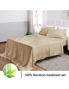 Juego de Sábanas Individual David's Home 100% Bambú Caqui 2