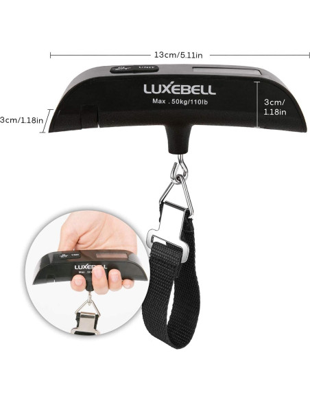 Balanza de Equipaje Digital Luxebell 50kg con Sensor de Temperatura
