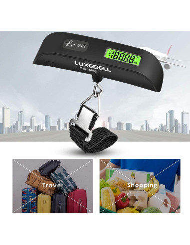 Balanza de Equipaje Digital Luxebell 50kg con Sensor de Temperatura