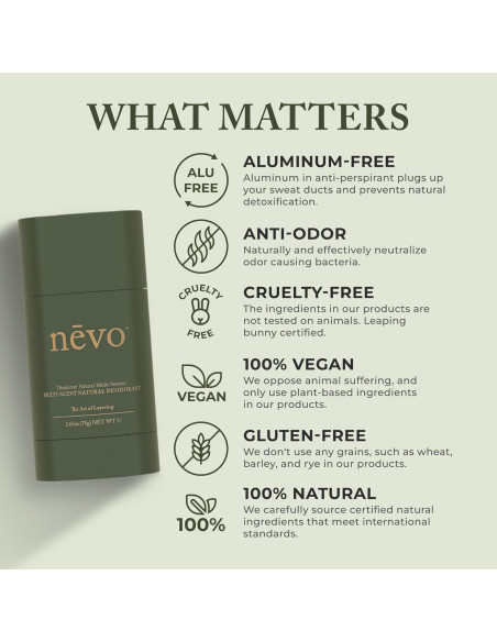 Desodorante Natural Nevo 75g - Bergamota, Vainilla, Cedro
