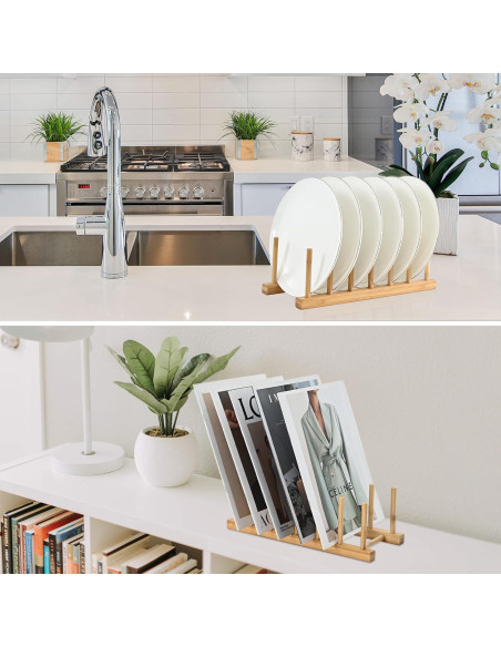 Estante de Platos de Bambú INNERNEED 30x12x10 cm Organizador