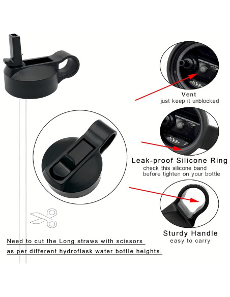 Tapa de Pajilla Ouharty para Botellas Hydro Flask Boca Ancha Tapa de Pajilla Ouharty para Botellas Hydro Flask Boca Ancha
