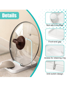 Soporte Plegable para Tapas de Olla Genérico - Antideslizante, 21.8x15.7cm 2