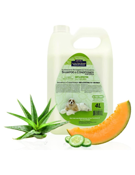 Champú y Acondicionador 2 en 1 Alpha Dog 1 Galón Aloe Vera