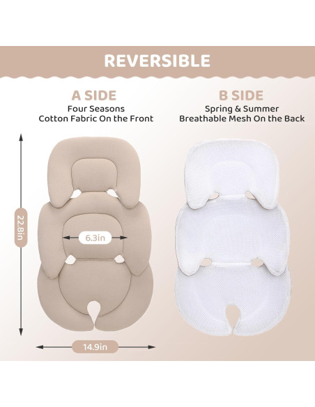 Cojín para Asiento de Auto Bebés Universal Beige - Reversible