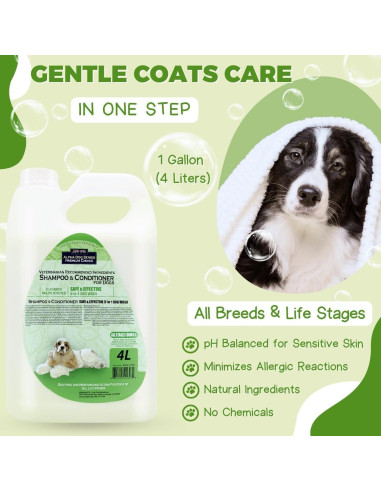 Champú y Acondicionador 2 en 1 Alpha Dog 1 Galón Aloe Vera