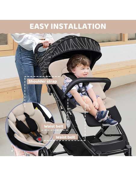 Cojín para Asiento de Auto Bebés Universal Beige - Reversible