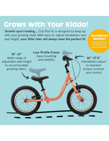 Bicicleta de Equilibrio Retrospec Cub Plus XL Rosa 14"