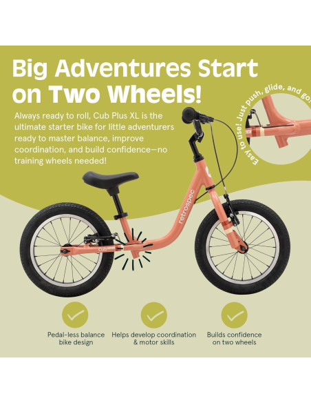 Bicicleta de Equilibrio Retrospec Cub Plus XL Rosa 14"