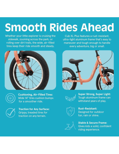 Bicicleta de Equilibrio Retrospec Cub Plus XL Rosa 14"