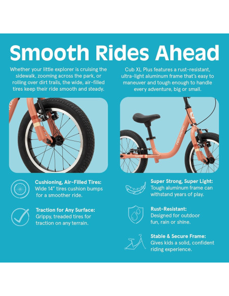 Bicicleta de Equilibrio Retrospec Cub Plus XL Rosa 14"