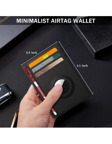 Billetera Hawanik de cuero con soporte para AirTag y bloqueo RFID