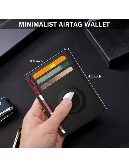 Billetera Hawanik de cuero con soporte para AirTag y bloqueo RFID