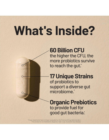 NatureWise Probióticos 60 Mil Millones CFU - 30 Cápsulas Vegetariano