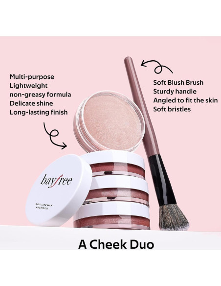 Set de Rubor en Crema Multiusos Bayfree + Brocha Suave 17.86g Set de Rubor en Crema Multiusos Bayfree + Brocha Suave 17.86g