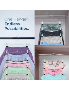 Perchas de Falda USTECH 6 Niveles - Paquete de 2, Acero Inoxidable 2