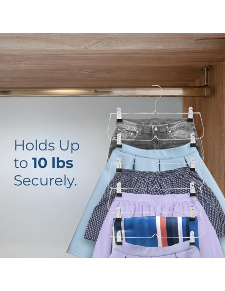 Perchas de Falda USTECH 6 Niveles - Paquete de 2, Acero Inoxidable