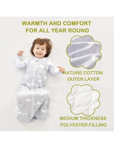 Saco de Sueño 1.5 TOG Oso 100% Algodón Orgánico Bebé 18-36 Meses