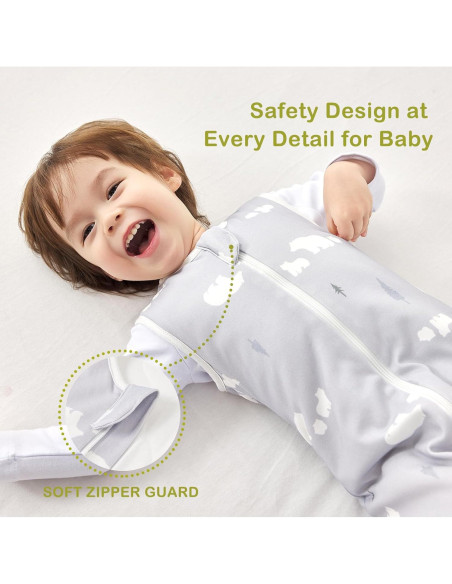 Saco de Sueño 1.5 TOG Oso 100% Algodón Orgánico Bebé 18-36 Meses